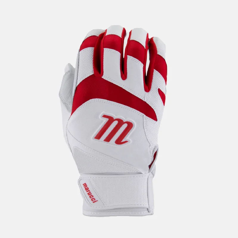 Quick Break-In Baseball Glove-Signature Youth Batting Gloves, White/Red