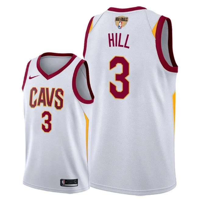 Basketball Jersey With Exclusive Prints-Cavaliers 3 Georege Hill White 2018 Finals Swingman Basketball Jersey