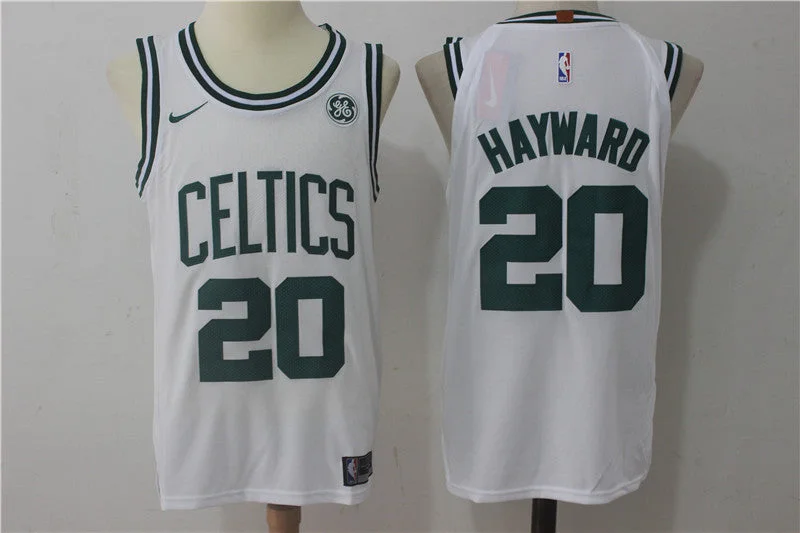 Basketball Jersey With Organic Cotton-Celtics 20 Gordon Hayward White Authentic Basketball Jersey