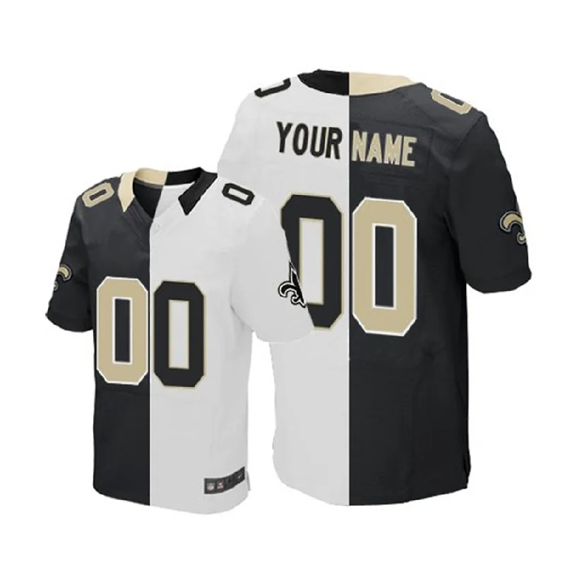 Football Jersey With Glitter Accents-Custom NO.Saints  Elite Team Road Two Tone Jersey American Jerseys Stitched Jersey Football Jerseys