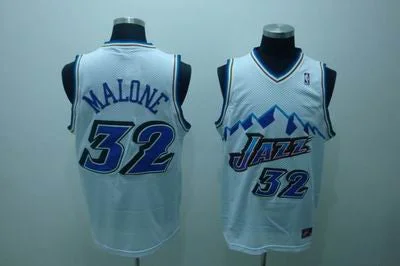 NBA Basketball Jersey-Jazz 32 Karl Malone M&N White Basketball Jerseys