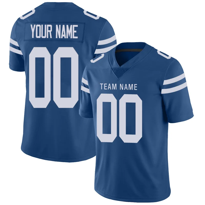 Football Jersey With Striped Sleeves-Custom IN.Colts Football Jerseys Team Player or Personalized Design Your Own Name for Men's Women's Youth Jerseys Royal