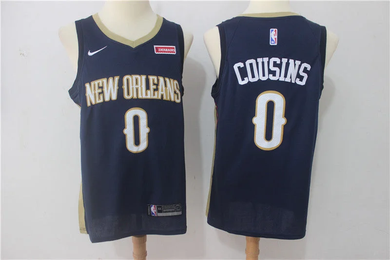 Vintage Basketball Jersey-Pelicans 0 DeMarcus Cousins Navy Swingman Basketball Jersey