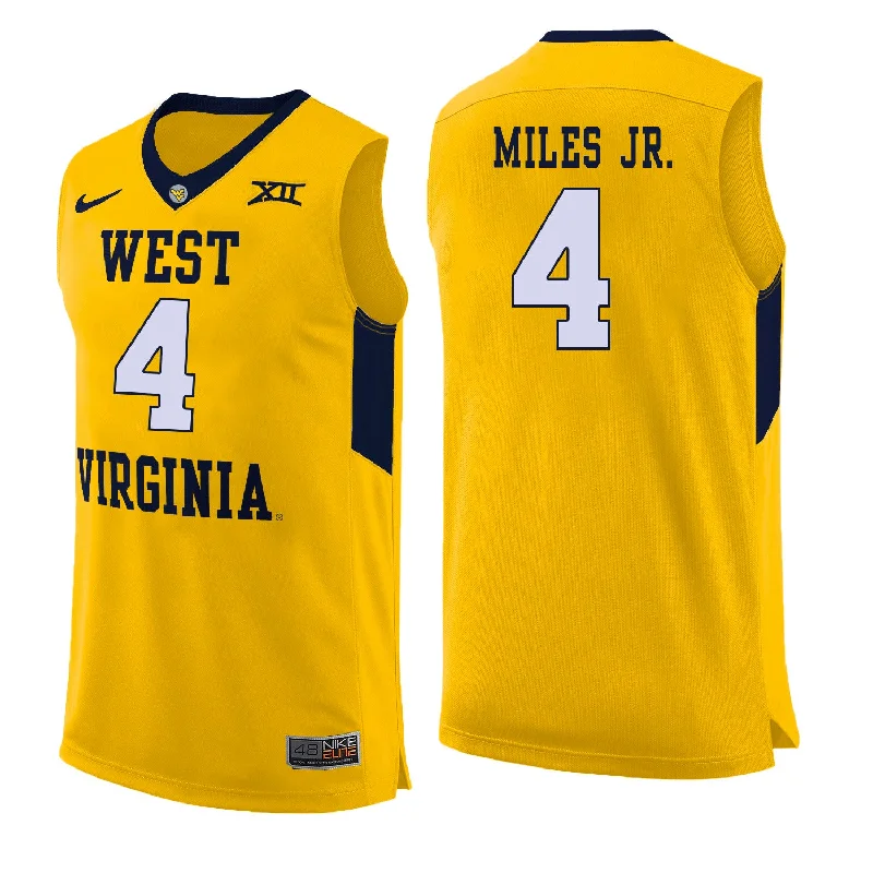 Limited Edition Basketball Jersey-West Virginia Mountaineers 4 Daxter Miles Jr. Yellow College Basketball Basketball Jersey