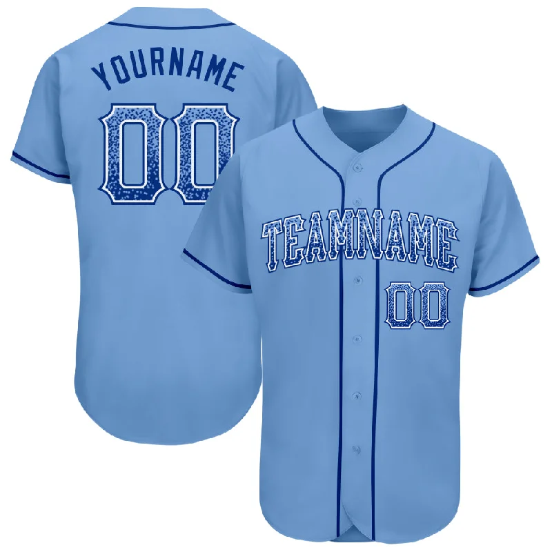 Baseball Jersey With Inspirational Messages-Custom Light Blue Royal-White Authentic Drift Fashion Baseball Jersey