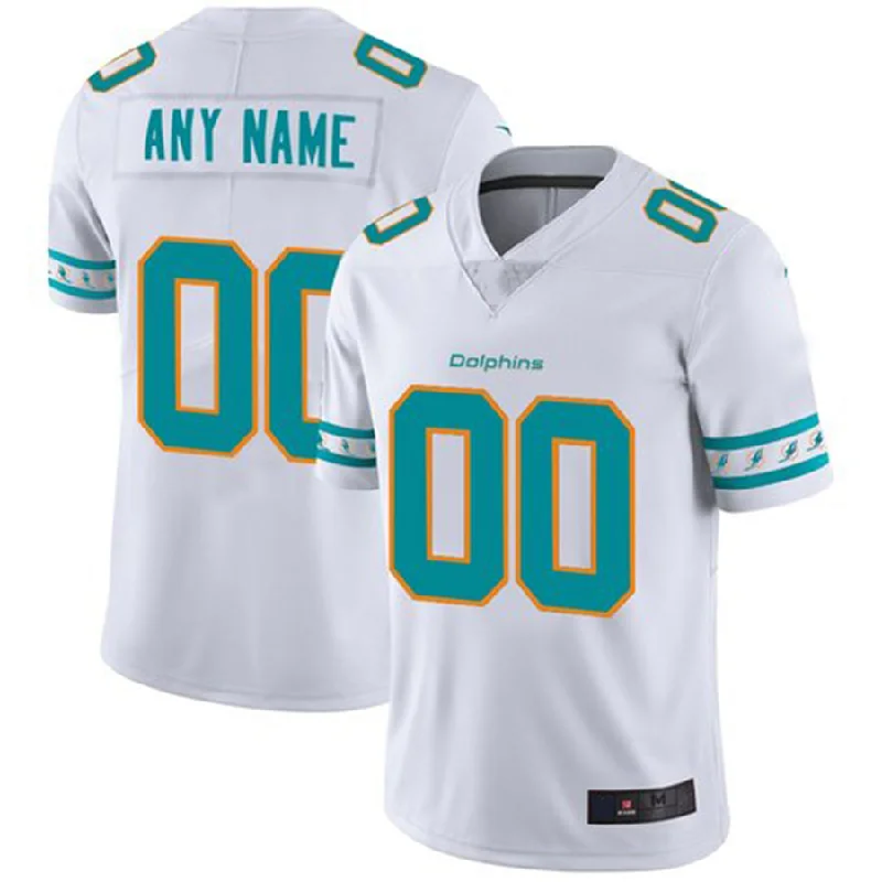 Football Jersey With Custom Design-Custom M.Dolphins White Team Logo Vapor Limited Jersey American Stitched Football Jerseys