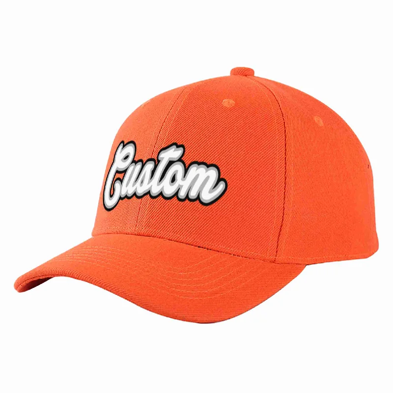 Organic Cotton Baseball Cap-Custom Tangerine White-Gray Curved Eaves Sport Baseball Cap Design for Men/Women/Youth