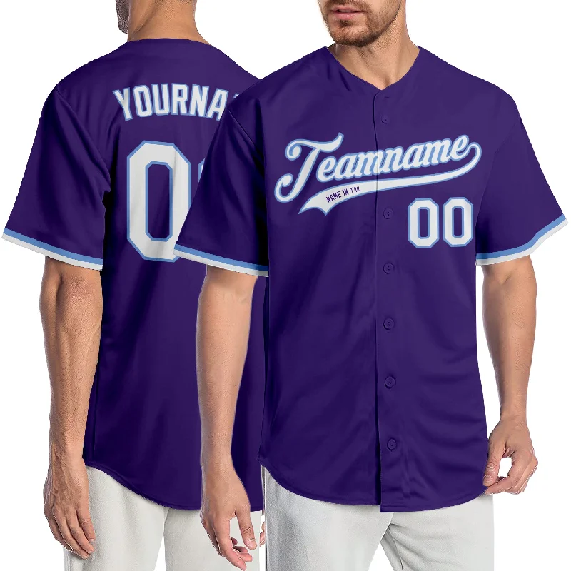 Baseball Jersey With Unbeatable Quality-Custom Purple White-Light Blue Authentic Baseball Jersey