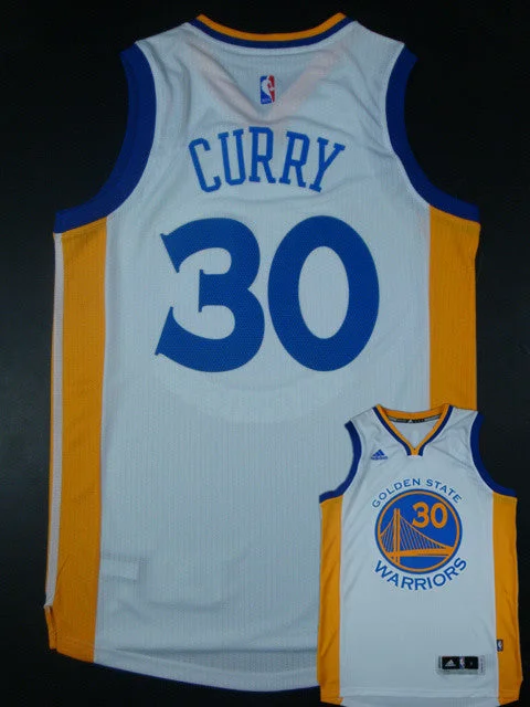 Personalized Basketball Jersey-Warriors 30 Curry White New Revolution 30 Basketball Jerseys