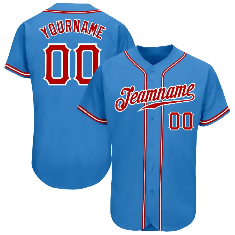 Lightweight Baseball Jersey-Custom Powder Blue Red-White Authentic Baseball Jersey