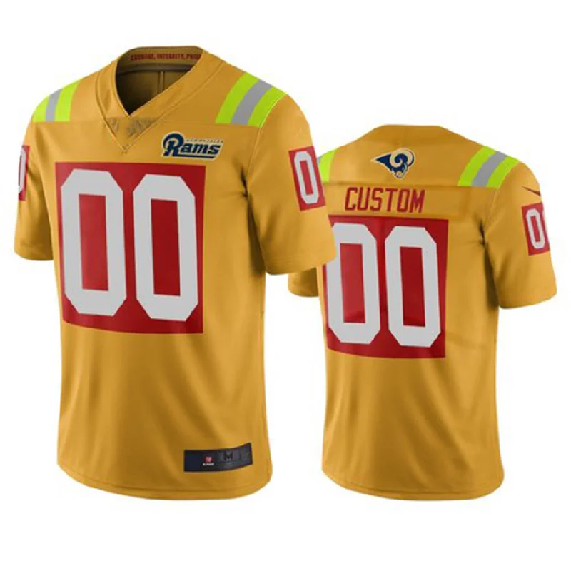 Breathable Football Jersey-Custom LA.Rams Gold Vapor Limited City Edition Jersey American Stitched Jersey Football Jerseys