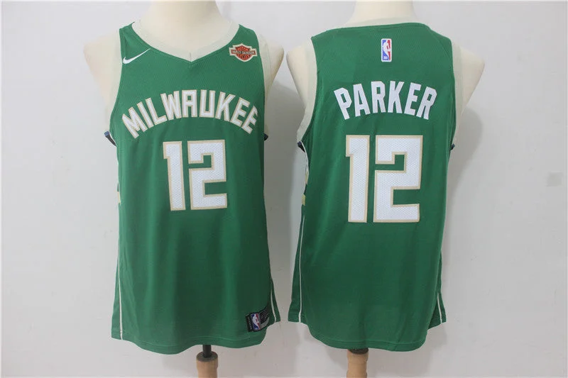 Throwback Basketball Jersey-Bucks 12 Jabari Parker Green Swingman Basketball Jersey