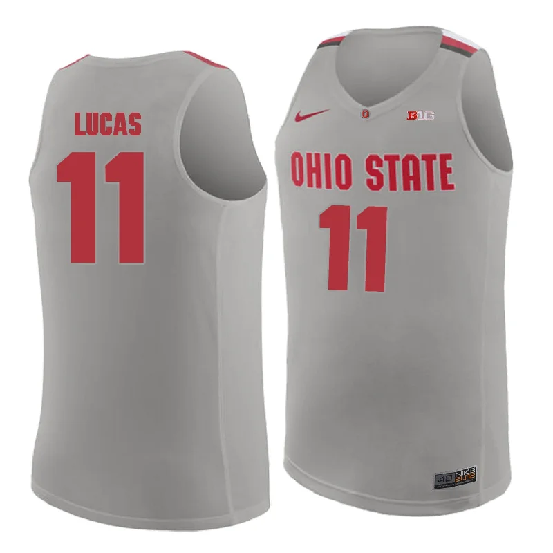 Women's Basketball Jersey-Ohio State Buckeyes 11 Jerry Lucas Gray College Basketball Basketball Jersey