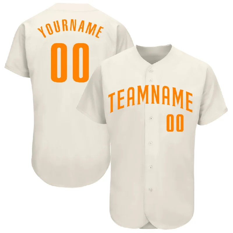 Baseball Jersey With Celebrity Signature-Custom Cream Bay Orange Authentic Baseball Jersey