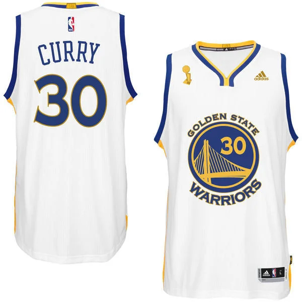 Warriors 30 Stephen Curry White Trophy Banner Swingman Basketball Jersey