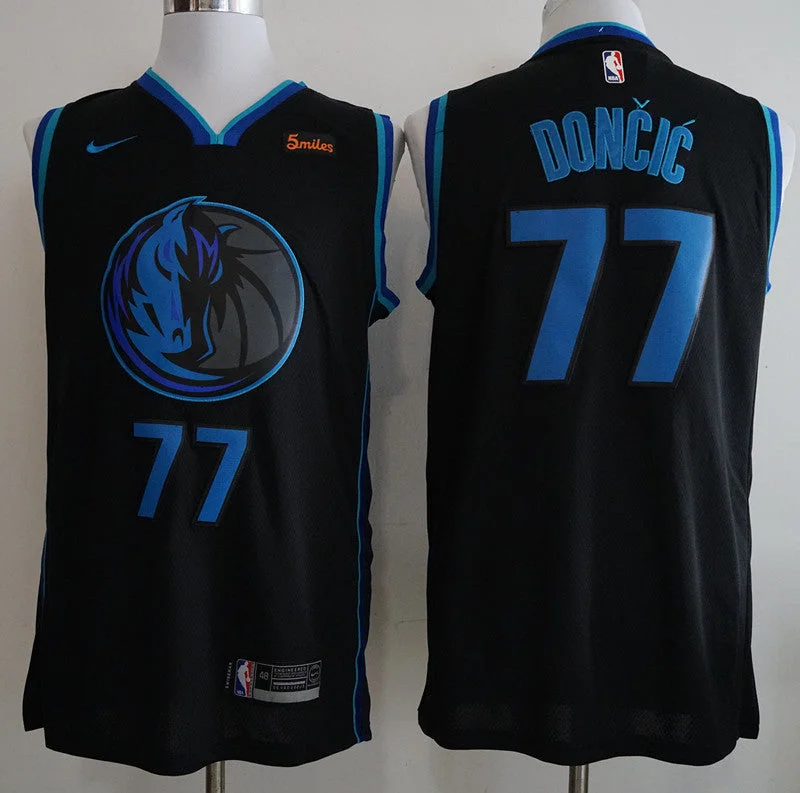 Mavericks 77 Luka Doncic Black 2018-19 City Edition Swingman Basketball Jersey