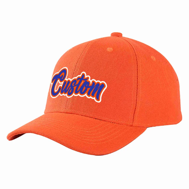 Unique Baseball Cap-Custom Tangerine Royal-Orange Curved Eaves Sport Baseball Cap Design for Men/Women/Youth