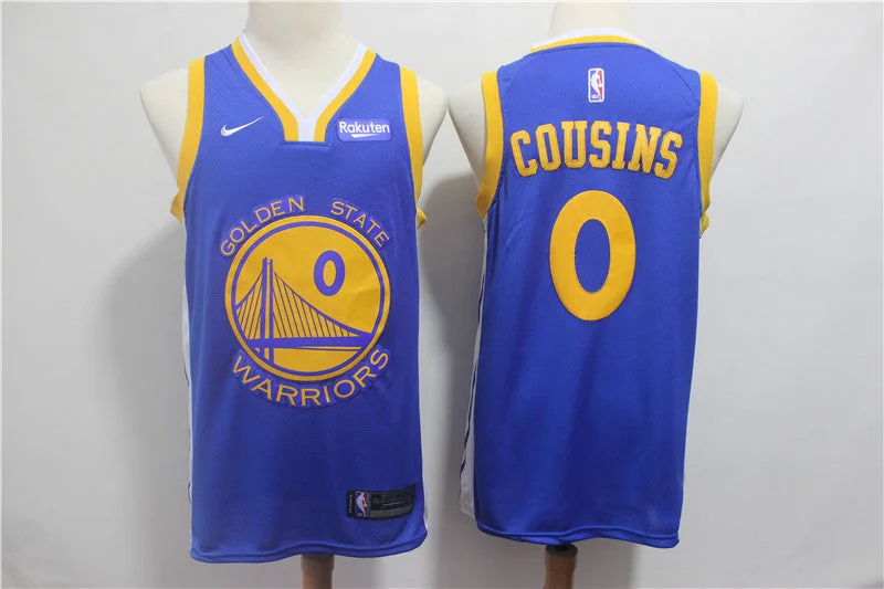 Men's Basketball Jersey-Warriors 0 DeMarcus Cousins Royal Swingman Basketball Jersey