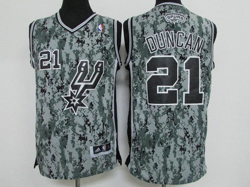 Basketball Jersey With Stripes-Spurs 21 Tim Duncan Camo Swingman Basketball Jersey