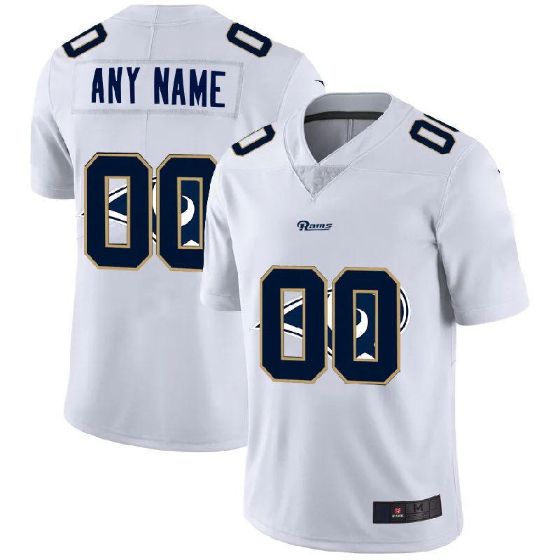 Alternate Football Jersey-Custom LA.Rams White Team Big Logo Vapor Untouchable Limited Jersey American Stitched Jersey Football Jerseys