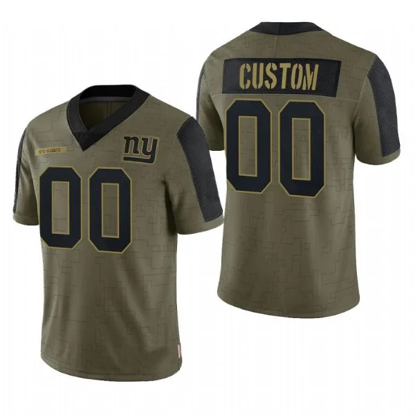 Football Jersey With Street Style Look-Custom NY.Giants Olive 2021 Salute To Service Limited Football Jersey