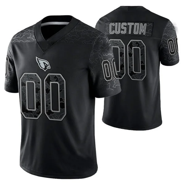 Sublimated Football Jersey-Custom A.Cardinals ACTIVE PLAYER Black Reflective Limited Stitched Football Jersey