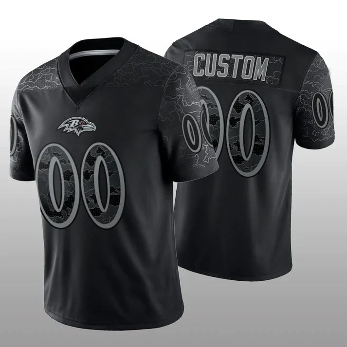 Game Day Football Jersey-Custom B.Ravens Football Stitched Black RFLCTV Limited Jersey Football Jerseys