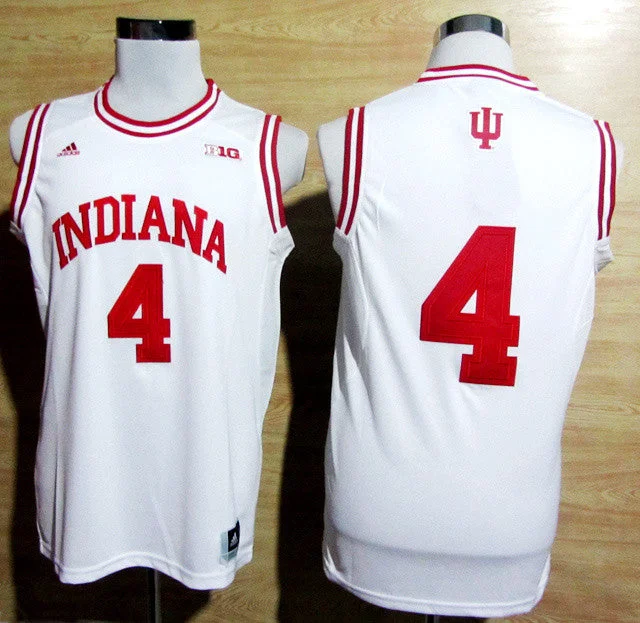 Basketball Jersey With Patches-Indiana Hoosiers 4 Victor Oladipo White B10 Basketball Jerseys