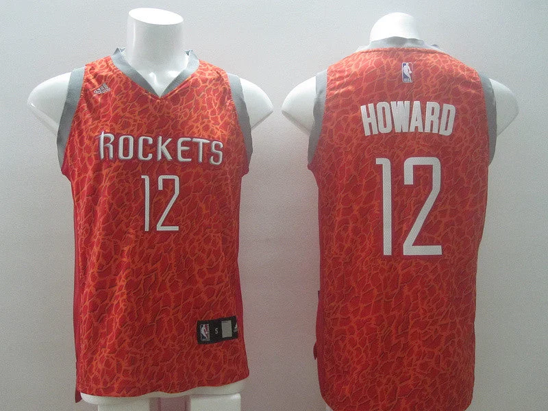 Basketball Jersey With Unique Typography-Rockets 12 Howard Red Crazy Light Swingman Basketball Jerseys