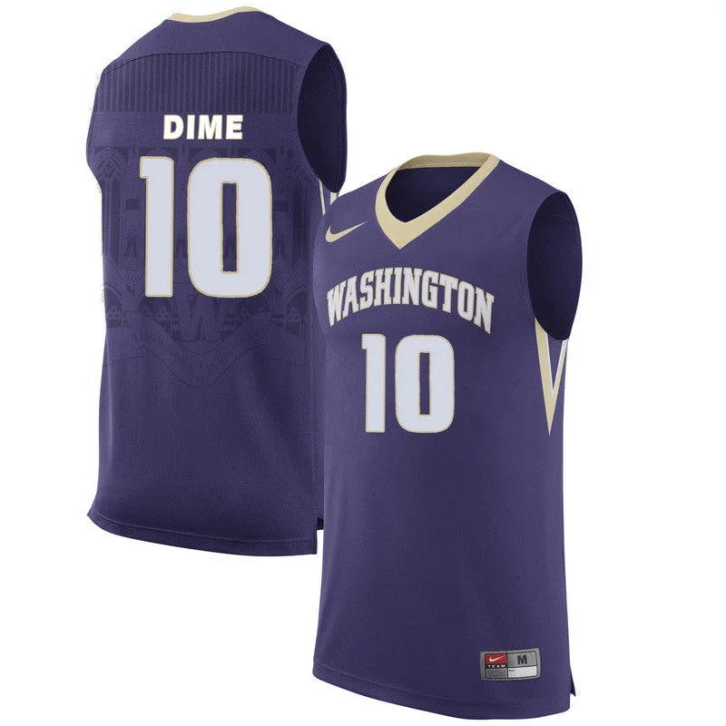 Classic Basketball Jersey-Washington Huskies 10 Malik Dime Purple College Basketball Basketball Jersey