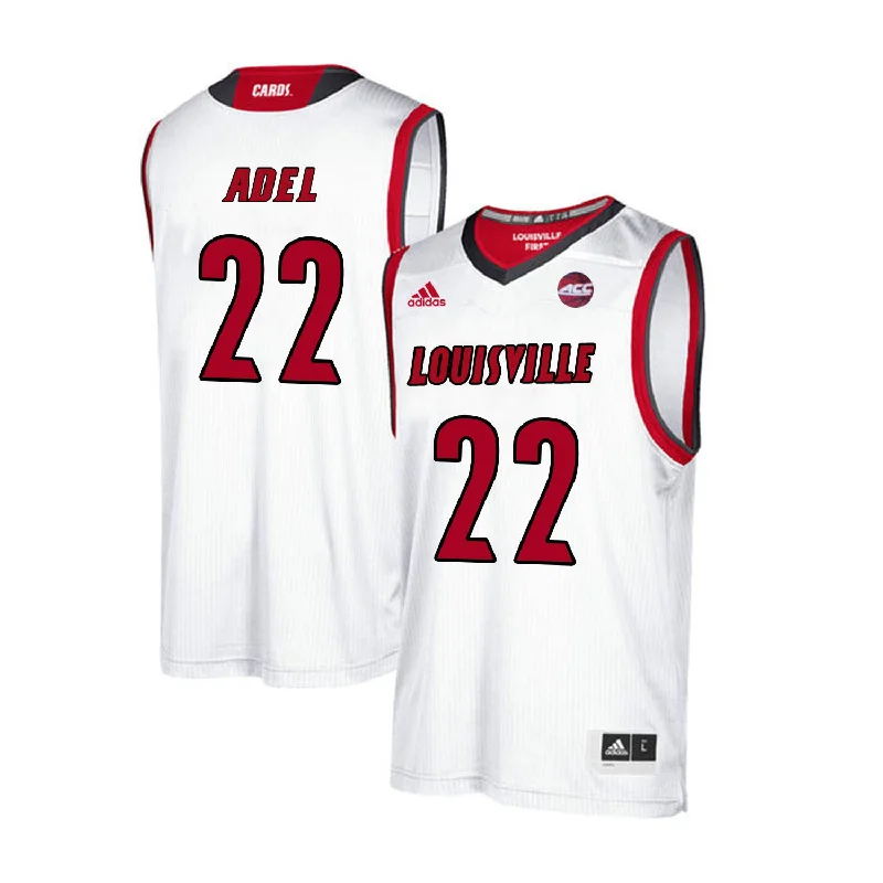 Basketball Jersey With Earthy Tones-Louisville Cardinals 22 Deng Adel White College Basketball Basketball Jersey