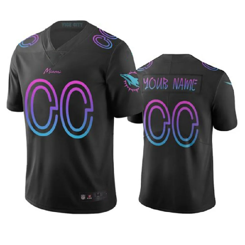 NCAA Football Jersey-Custom M.Dolphins Black Vapor Limited City Edition Jersey American Stitched Football Jerseys