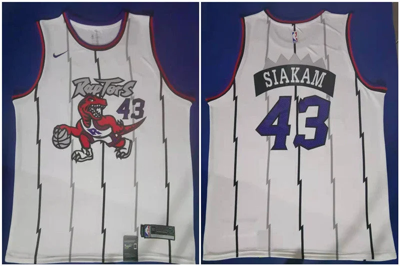 Plus Size Basketball Jersey-Raptors 43 Pascal Siakam White Swingman Basketball Jersey