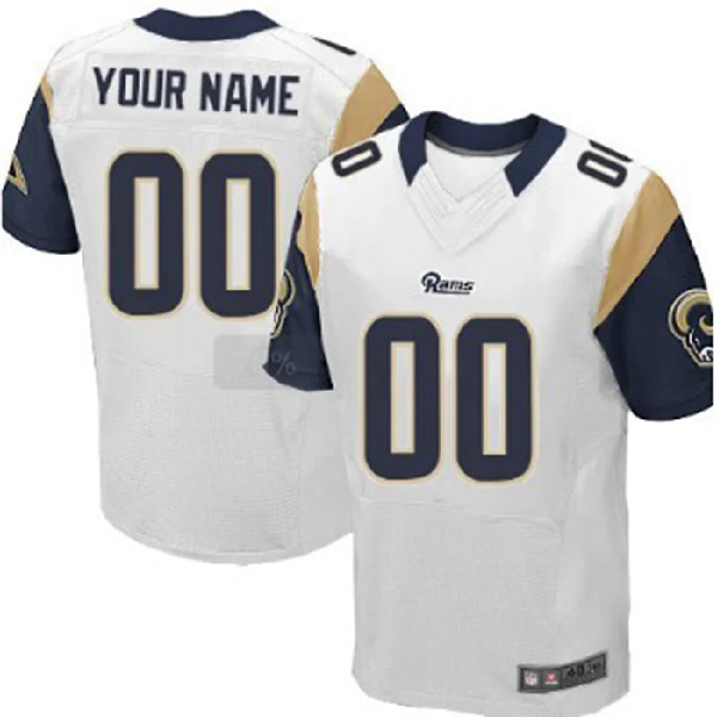 Football Jersey With Number-Custom LA.Rams White Elite Jersey American Stitched Jersey Football Jerseys