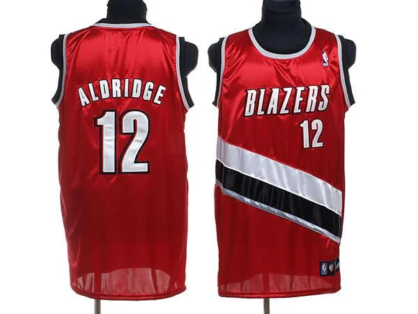 Basketball Jersey With Logo-Blazers 12 LaMarcus Aldridge Red Basketball Jerseys