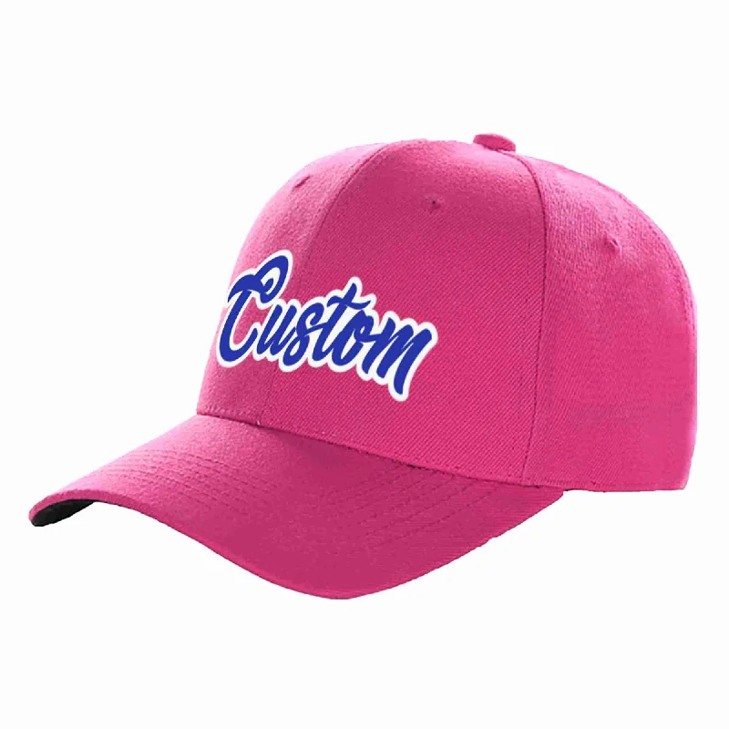 Surf Baseball Cap-Custom Rose Red Royal-White Curved Eaves Sport Baseball Cap Design for Men/Women/Youth