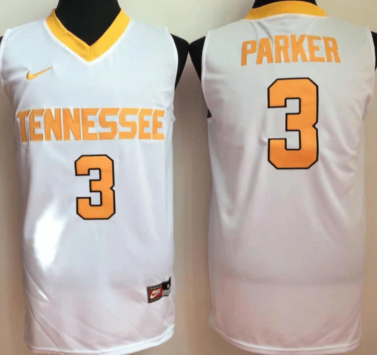 Oversized Basketball Jersey-Tennessee Volunteers 3 Candace Parker White College Basketball Basketball Jersey