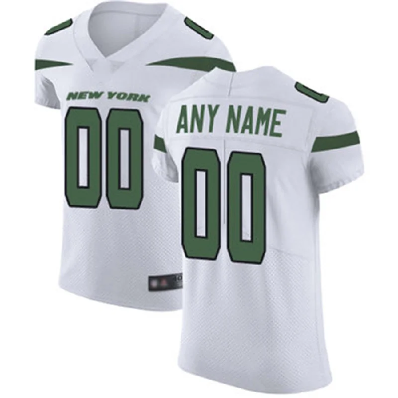 Football Jersey With Hood-Custom NY.Jets Alternate Road White Vapor Untouchable Football Elite Jersey American Stitched Jersey Football Jerseys