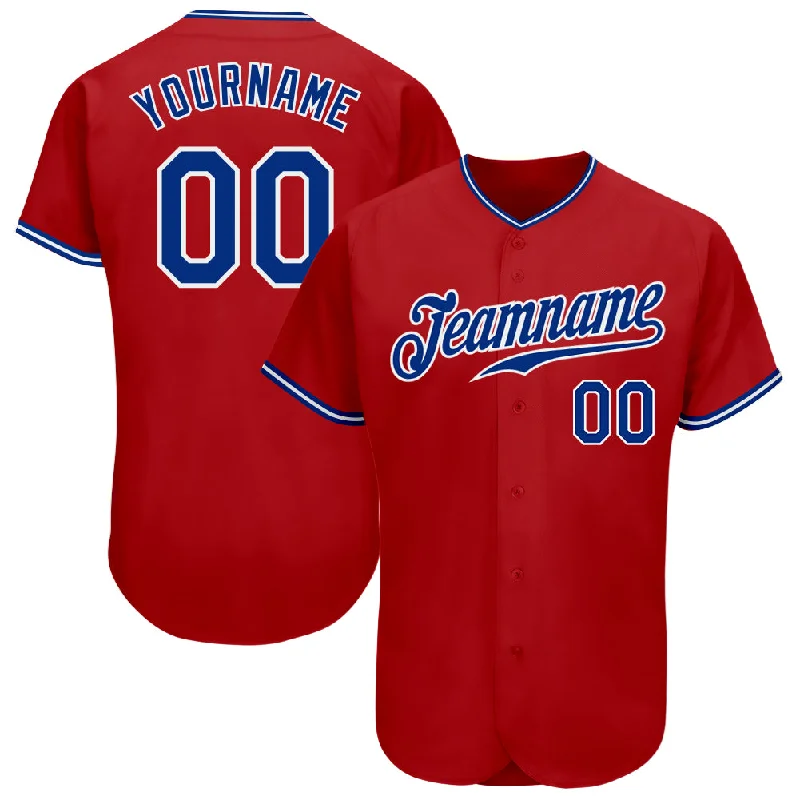 Baseball Jersey With State Name-Custom Red Royal-White Authentic Baseball Jersey