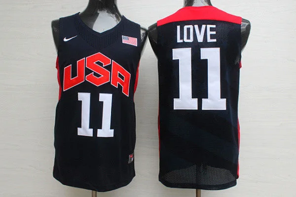 Basketball Jersey With UV Protection-USA 11 Kevin Love Blue 2012 Dream Team Basketball Jersey