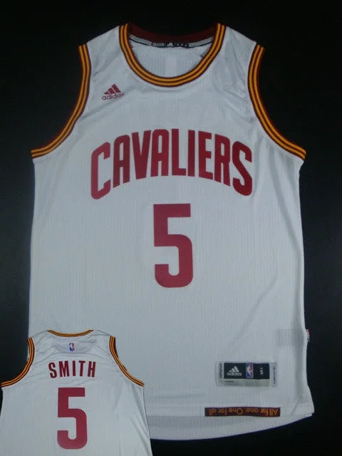 Sleeveless Basketball Jersey-Cavaliers 5 J.R.Smith White 2014-15 Hot Printed New Rev 30 Basketball Jersey