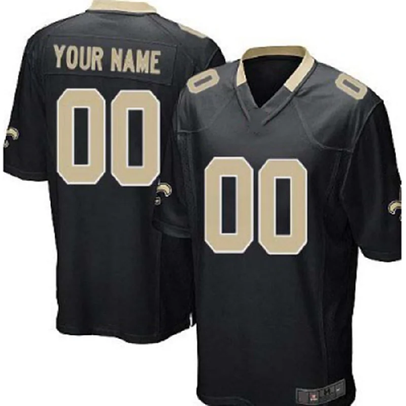 Football Jersey With Monochrome Look-Custom NO.Saints Black Limited Jersey American Jerseys Stitched Jersey Football Jerseys