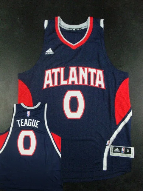 Basketball Jersey With Matching Shorts-Hawks 0 Jeff Teague Navy Blue New Revolution 30 Basketball Jersey