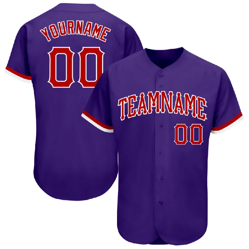 All-Star Baseball Jersey-Custom Purple Red-White Authentic Baseball Jersey