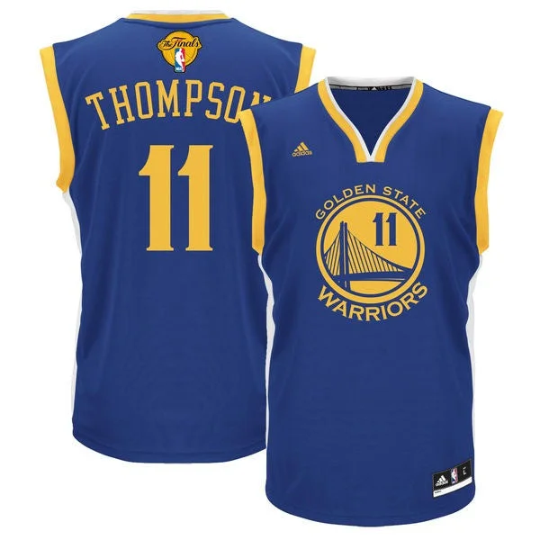 Basketball Jersey For Spring Training-Warriors 11 Klay Thompson Blue 2016 Finals Swingman Basketball Jersey