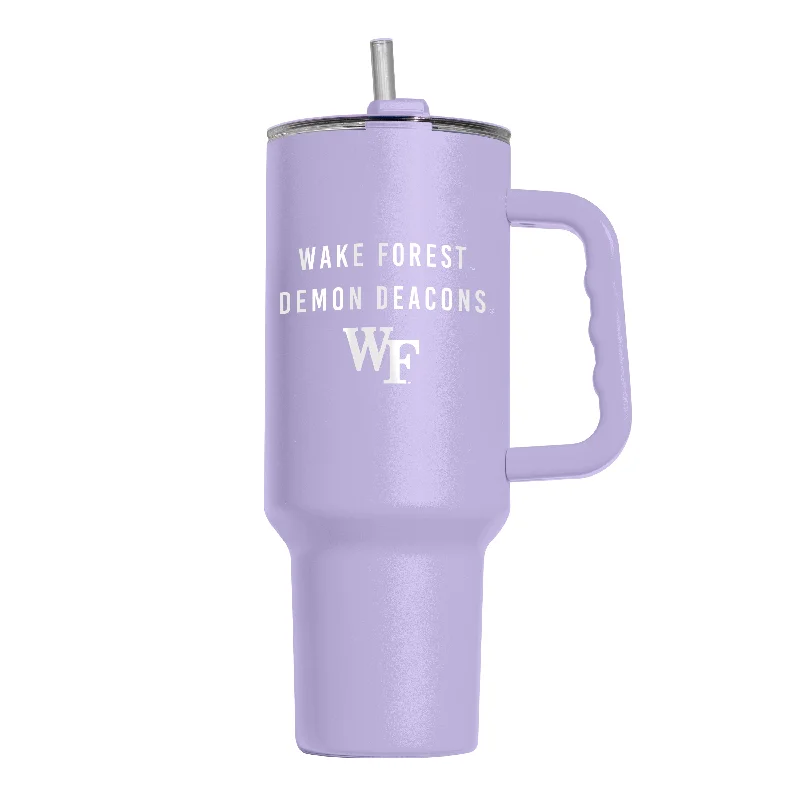 Cappuccino Team Mug-Wake Forest 40oz Tonal Lavender Powder Coat Tumbler