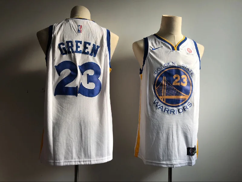 Basketball Jersey With Zipper-Warriors 23 Draymond Green White Swingman Basketball Jersey