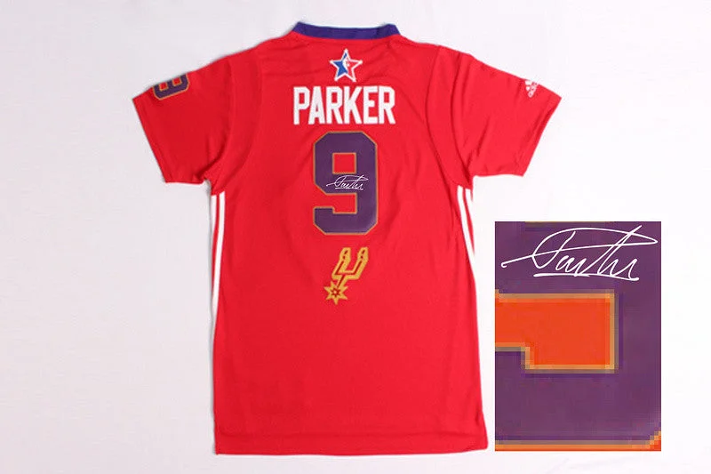 Basketball Jersey With Anime Design-2014 All Star West 9 Parker Red Signature Edition Basketball Jerseys