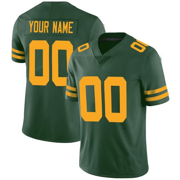 Football Jersey With Funny Slogans-Custom GB.Packers Green Stitched  Vapor Limited Football Jersey