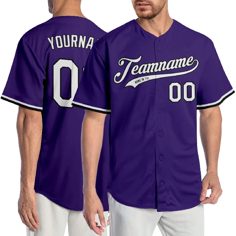 Baseball Jersey With Exceptional Craftsmanship-Custom Purple White-Black Authentic Baseball Jersey